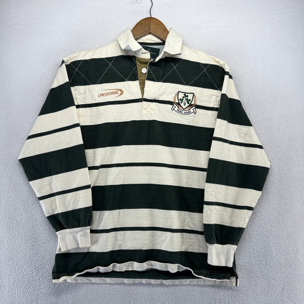 Vintage Ireland Rugby Shirt Mens Small Green White Heritage Lansdowne Preppy
